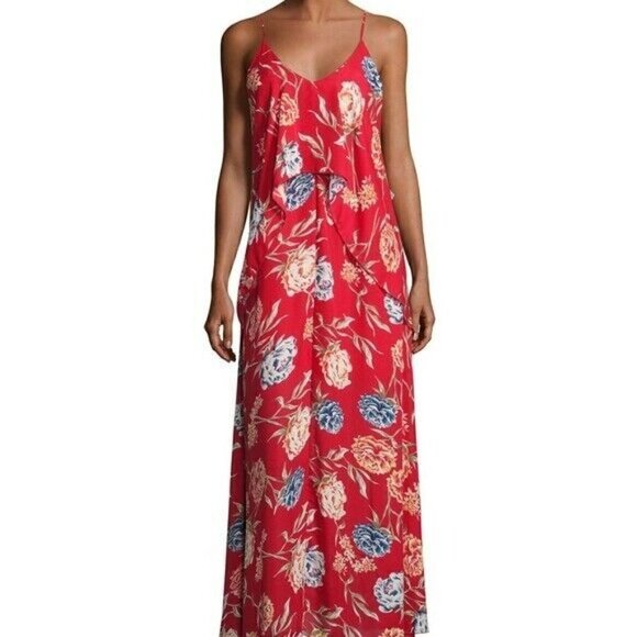 Romeo & Juliet Couture Chiffon Maxi Dress w Popover Dress Size M - Picture 5 of 11